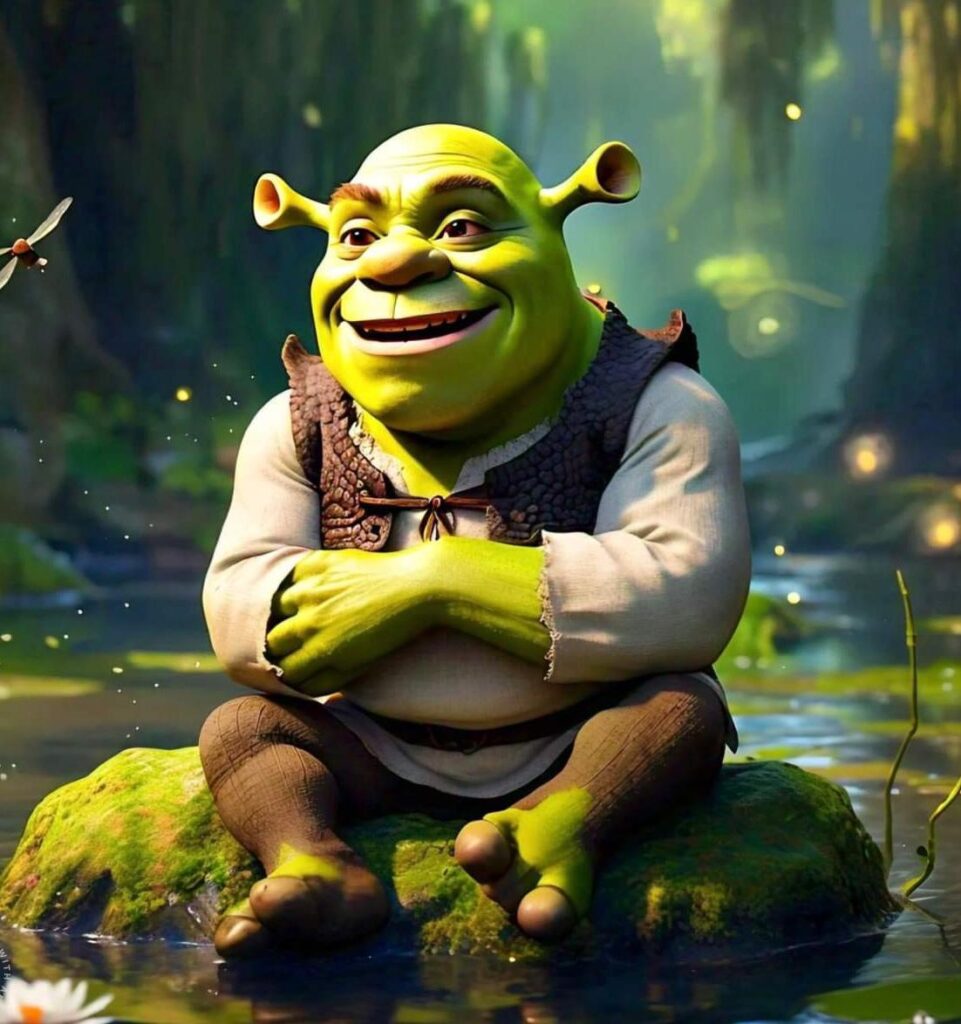 Shrek enjoying his peaceful life