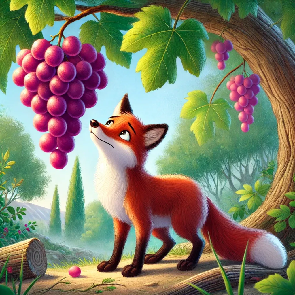 The Fox Tries to Reach the Grapes