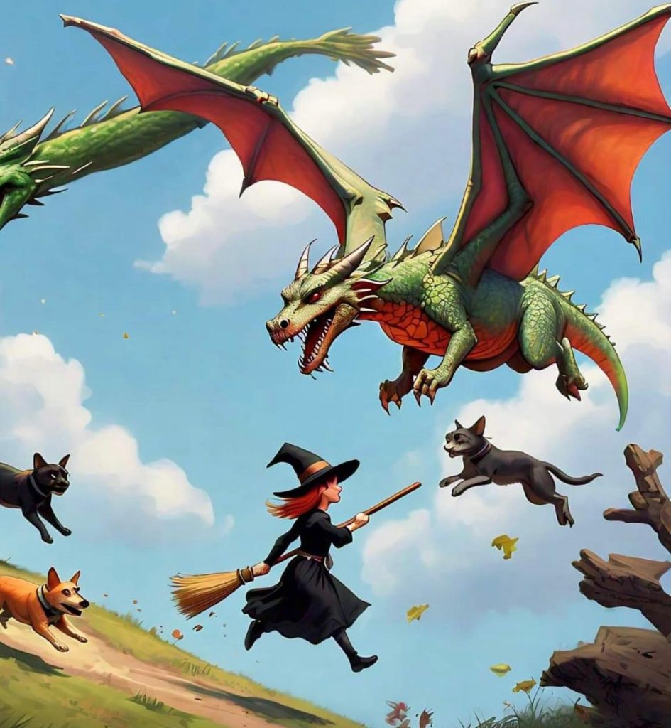 A Dangerous Dragon Appears, a short Halloween story for kids.