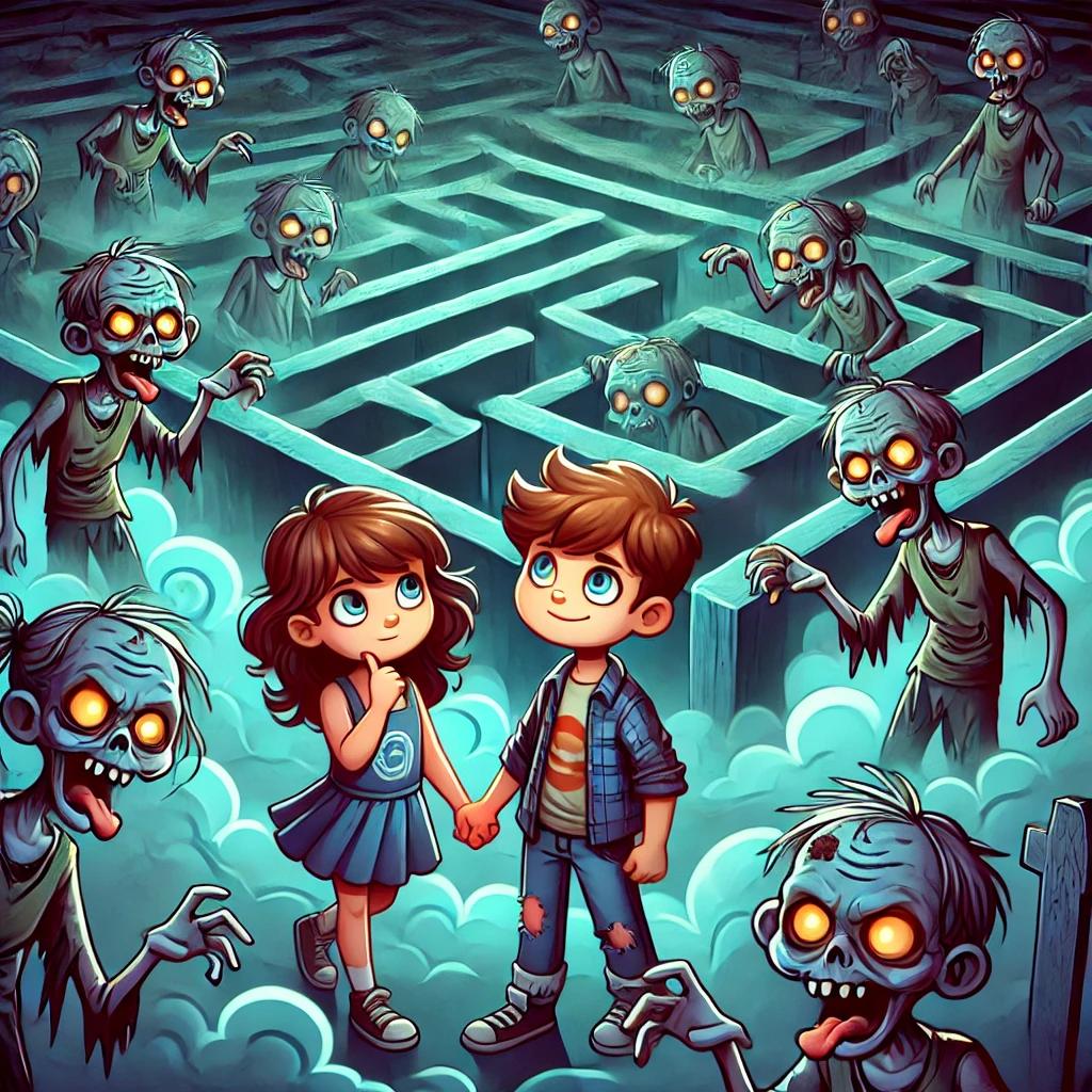 Entering the Zombie Maze, a short Halloween story for kids