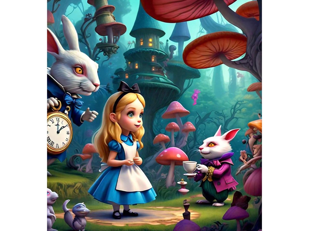 Short Story About Alice in Wonderland, A Magical Adventure Bedtime Story for Kids.