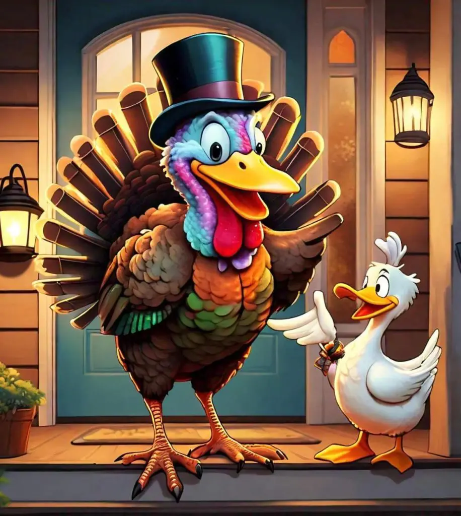 Tommy headed to Mr. Duck's dinner, a thanksgiving story for kids