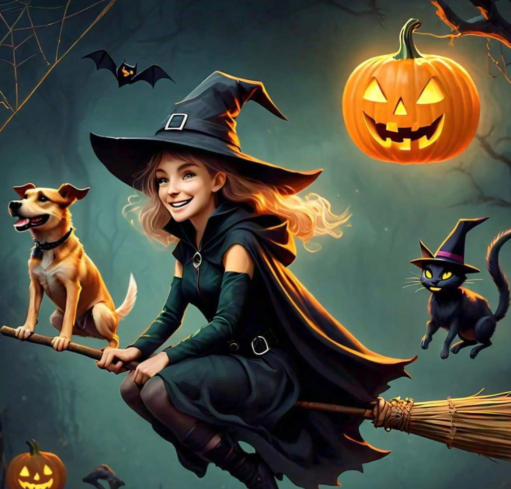 The Wind Blows Away the Witch’s Hat, a short Halloween story for kids. 