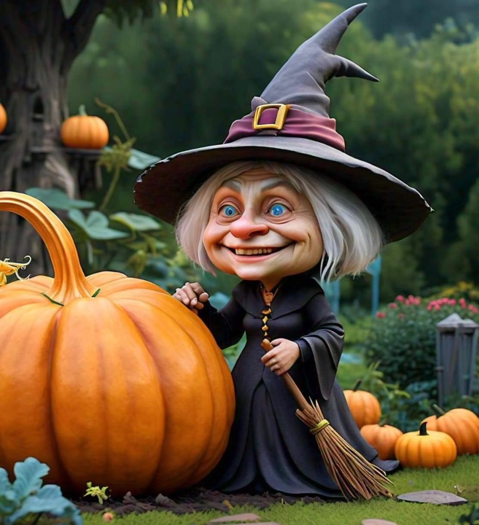 The Witch and Her Giant Pumpkin, a Halloween story for kids.