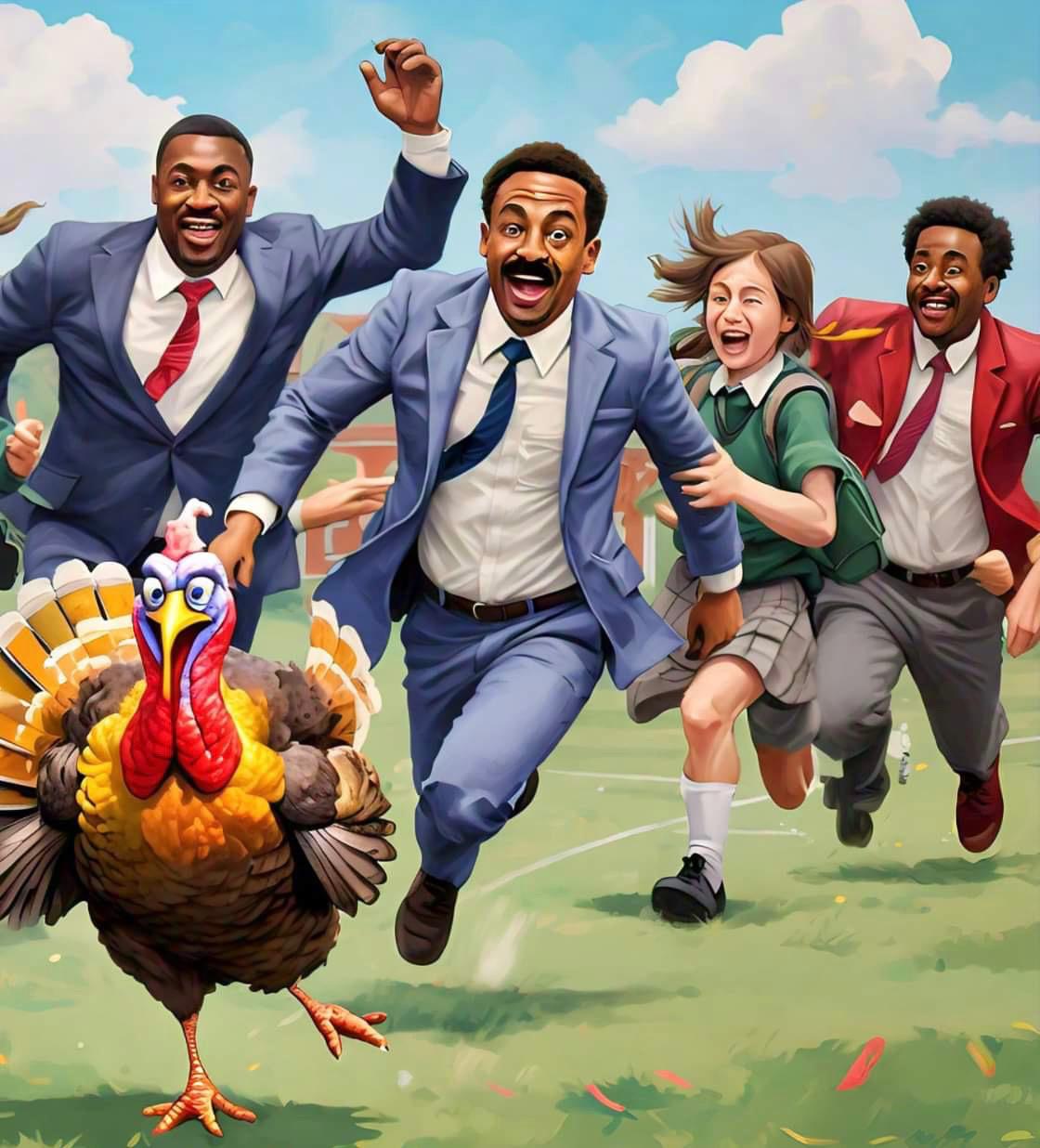 The Great Turkey Chase Begins, a thanksgiving story for kids.