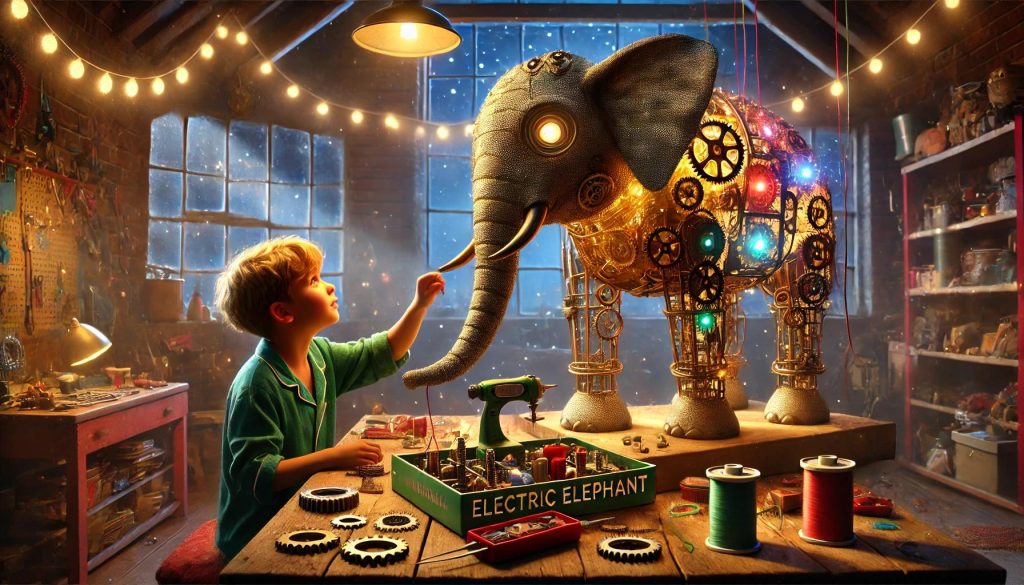 An electric elephant, a bedtime story for kids.