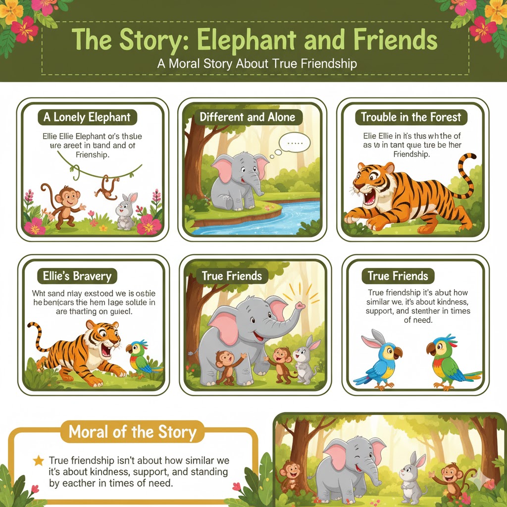 Elephant and Friends story summary
