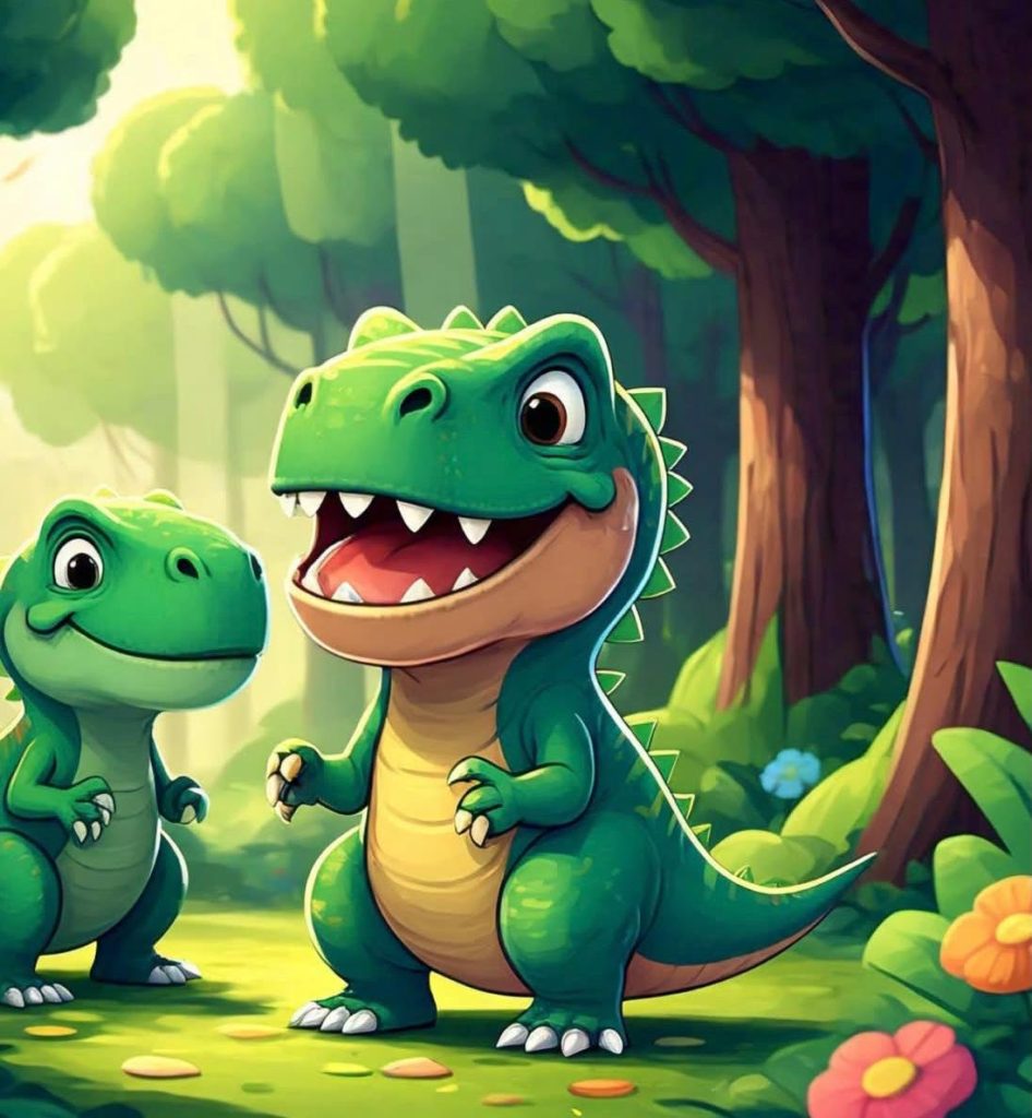 Little dinosaur laughing, An Inspiring Bedtime Story for Kids.