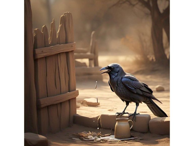 The Thirsty Crow, A Short Moral Story for Kids.