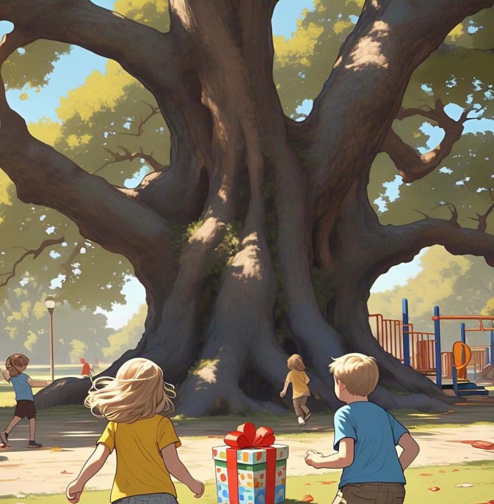  big oak tree in the schoolyard, A bedtime story for kids.
