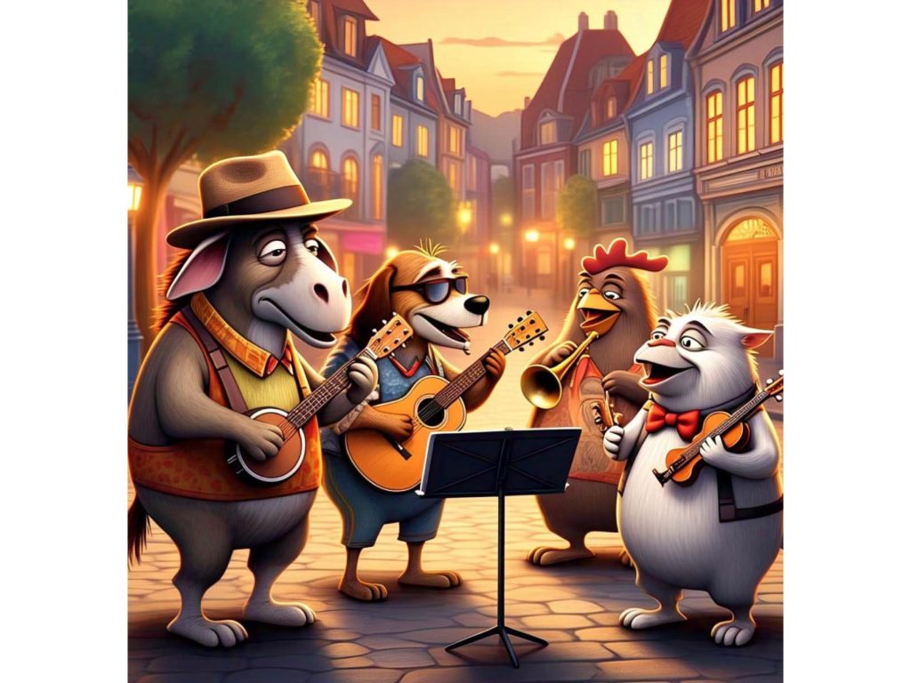 Town Musicians of Bremen, A Short Classic Fairy Tale for Kids.