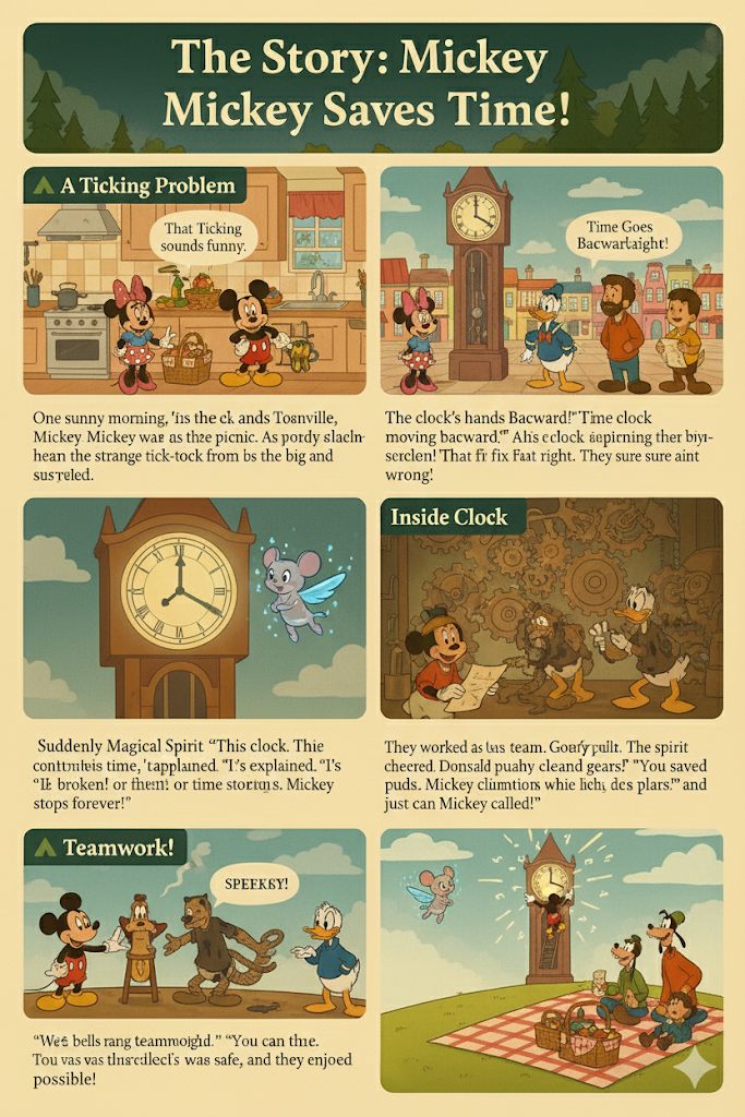 Mickey Mouse and the Magical Clock bedtime  story
