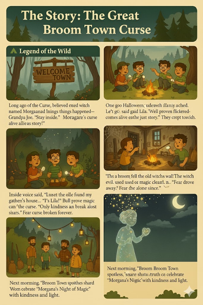 Broom Town Curse, a Spooky Campfire Story for Kids