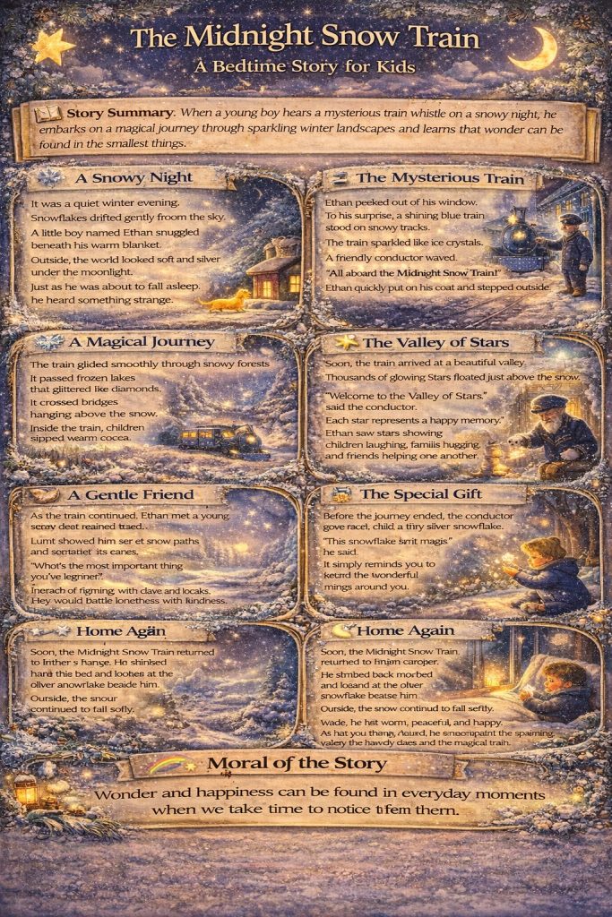 The Midnight Snow Train Story for Kids